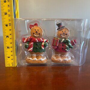Gingerbread Couple Figurine Christmas Resin holiday Tabletop Decor
